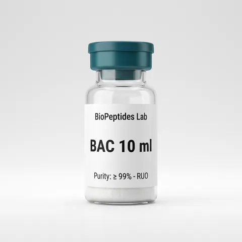 Frasco liofilizado de Agua bacteriostática (BAC) 10 ml, reactivo de investigación BioPeptides Lab