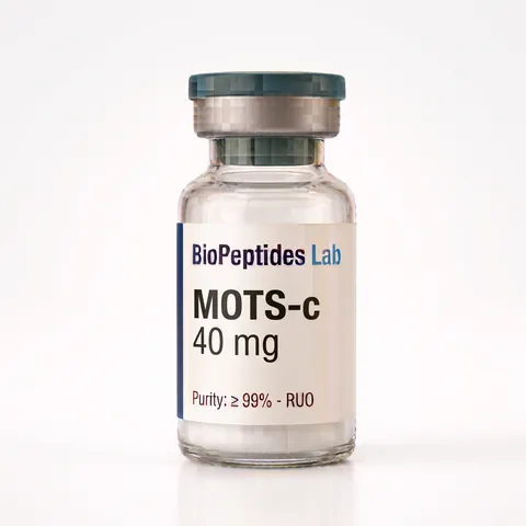 Frasco liofilizado de MOTS-c 40 mg, reactivo de investigación BioPeptides Lab
