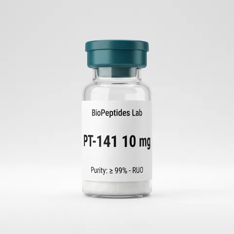 Frasco liofilizado de PT-141 10 mg, reactivo de investigación BioPeptides Lab