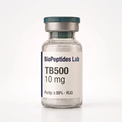 Frasco liofilizado de TB500 10 mg, reactivo de investigación BioPeptides Lab